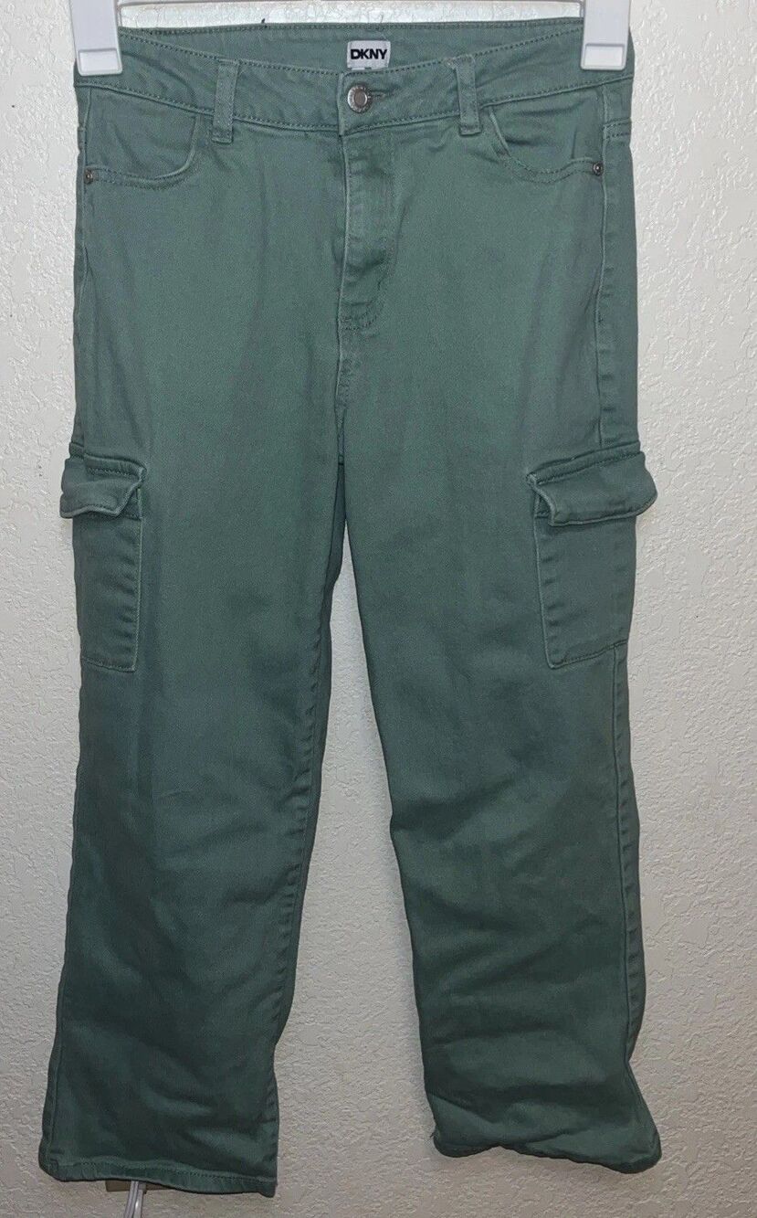 DKNY junior girl Cargo Jeans Sz 11 Light Green